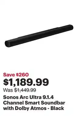 Best Buy Sonos Arc Ultra 9.1.4 Channel Smart Soundbar with Dolby Atmos - Black offer