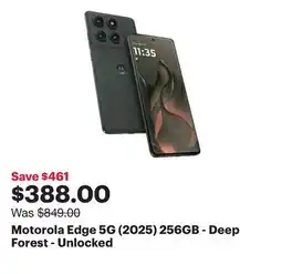 Best Buy Motorola Edge 5G (2025) 256GB - Deep Forest - Unlocked offer