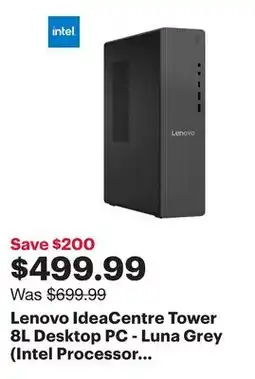 Best Buy Lenovo IdeaCentre Tower 8L Desktop PC - Luna Grey (Intel Processor 300/8GB RAM/512GB SSD/Windows 11) offer