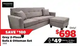 Surplus Furniture Grey 2PC Sofa & Ottoman offer