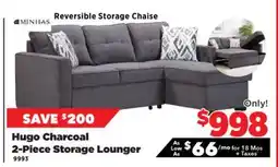 Surplus Furniture Hugo Charcoal 2 Piece Storage Sleeper offer