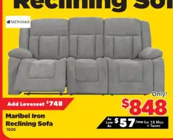 Surplus Furniture Maribel Iron Reclining Sofa offer