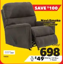 Surplus Furniture Navi Smoke Recliner offer