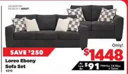 Surplus Furniture Loreo Ebony Sofa & Loveseat Set offer