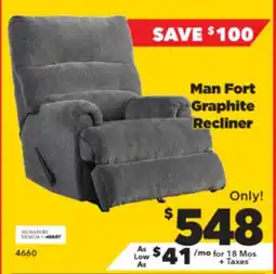 Surplus Furniture Man Fort Graphite Recliner offer