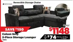Surplus Furniture Colsen Grey Sleeper Sectional with Drop Down Table offer