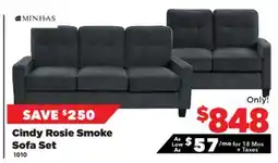 Surplus Furniture Cindy Rosie Smoke Sofa & Loveseat Set offer