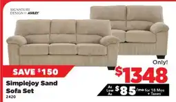 Surplus Furniture Simplejoy Sand Sofa/Loveseat set offer
