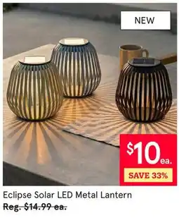 Kitchen Stuff Plus Eclipse Solar LED Metal Lantern offer