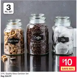 Kitchen Stuff Plus 3 Pc. Quality Glass Canister Set offer