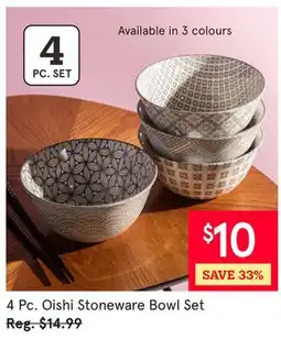 Kitchen Stuff Plus 4 Pc. Oishi Stoneware Bowl Set offer