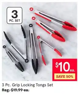 Kitchen Stuff Plus 3 Pc. Grip Locking Tongs Set offer