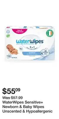 Well WaterWipes Sensitive+ Newborn & Baby Wipes Unscented & Hypoallergenic offer