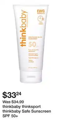 Well thinkbaby thinksport thinkbaby Safe Sunscreen SPF 50+ offer