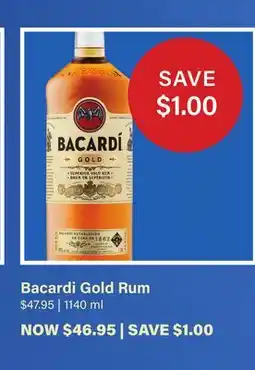 LCBO Bacardi Gold Rum offer