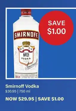 LCBO Smirnoff Vodka offer