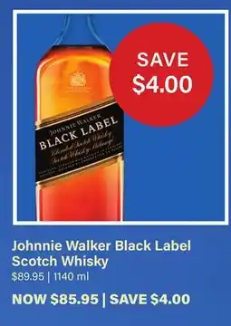 LCBO Johnnie Walker Black Label Scotch Whisky offer
