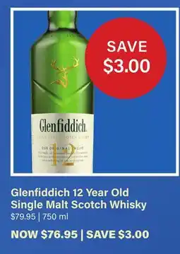 LCBO Glenfiddich 12 Year Old Single Malt Scotch Whisky offer