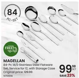 Stokes MAGELLAN 84-Pc 18/0 Stainless Steel Flatware Set, Service for 12 offer