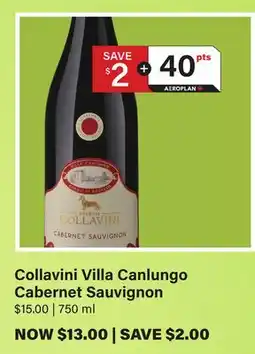 LCBO Collavini Villa Canlungo Cabernet Sauvignon offer