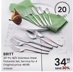 Stokes BRITT 20-Pc 18/0 Stainless Steel Flatware Set offer