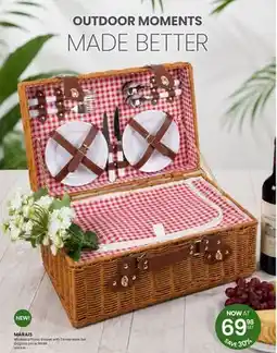 Stokes MARAIS Wickered Picnic Basket with Dinnerware Set offer