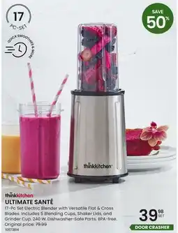 Stokes ULTIMATE SANTÉ 17-Pc Set Electric Blender with Versatile Flat & Cross Blades offer