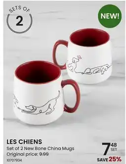 Stokes LES CHIENS Set of 2 New Bone China Mugs offer