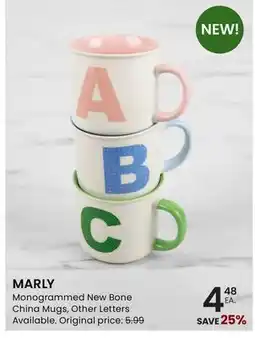 Stokes MARLY Monogrammed New Bone China Mugs offer