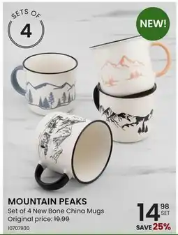Stokes MOUNTAIN PEAKS Set of 4 New Bone China Mugs offer