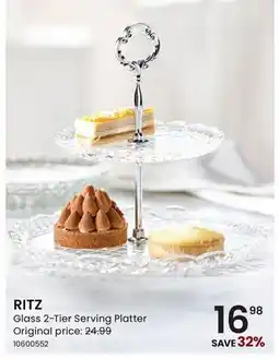 Stokes RITZ Glass 2-Tier Serving Platter offer