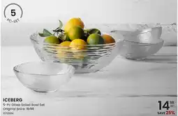 Stokes ICEBERG 5-Pc Glass Salad Bowl Set offer