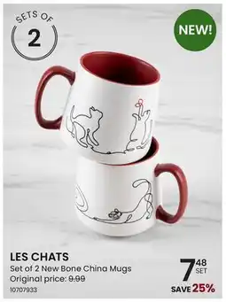 Stokes LES CHATS Set of 2 New Bone China Mugs offer
