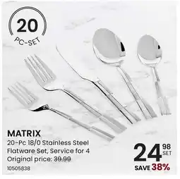 Stokes MATRIX 20-Pc 18/0 Stainless Steel Flatware Set offer