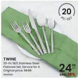 Stokes TWINE 20-Pc 18/0 Stainless Steel Flatware Set offer
