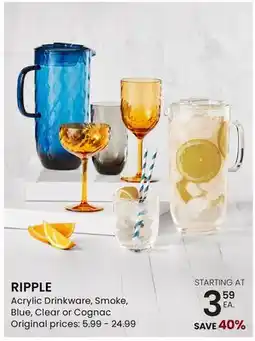 Stokes RIPPLE Acrylic Drinkware offer