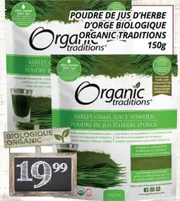Supermarché PA POUDRE DE JUS D'HERBE D'ORGE BIOLOGIQUE ORGANIC TRADITIONS offer