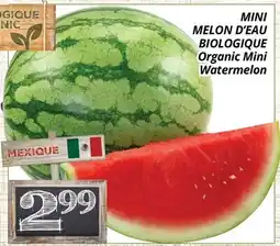Supermarché PA MINI MELON D'EAU BIOLOGIQUE | Organic Mini Watermelon offer