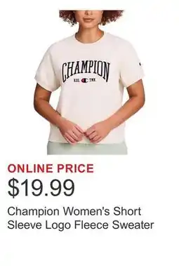 Costco Champion Women's Short Sleeve Logo Fleece Sweater offer