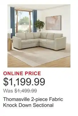 Costco Thomasville 2-piece Fabric Knock Down Sectional offer