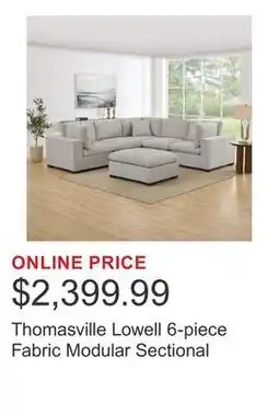 Costco Thomasville Lowell 6-piece Fabric Modular Sectional offer