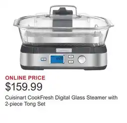 Costco Cuisinart CookFresh Digital Glass Steamer with 2-piece Tong Set offer