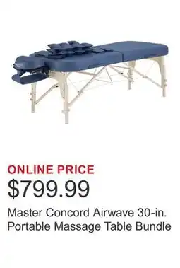 Costco Master Concord Airwave 30-in. Portable Massage Table Bundle offer