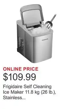 Costco Frigidaire Self Cleaning Ice Maker 11.8 kg (26 lb.), Stainless Steel with Scoop offer