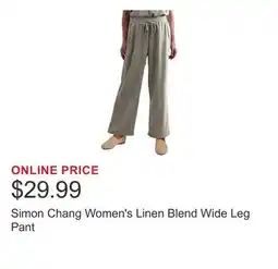 Costco Simon Chang Women's Linen Blend Wide Leg Pant offer