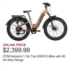 Costco CCM Nahanni 1 Fat Tire 500W E-Bike with 80 km Max Range offer