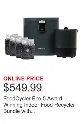 Costco FoodCycler Eco 5 Award Winning Indoor Food Recycler Bundle with Odorless 5L Bin + Bonus Carbon Pack offer