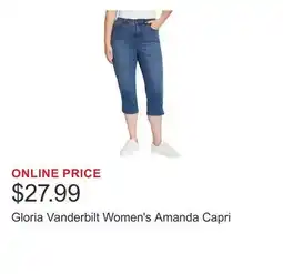 Costco Gloria Vanderbilt Women's Amanda Capri offer