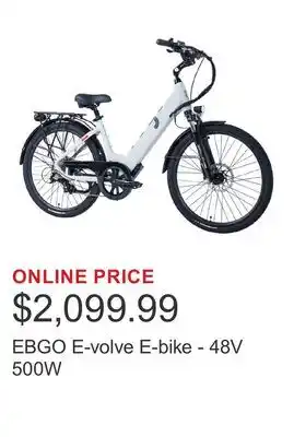 Costco EBGO E-volve E-bike - 48V 500W offer