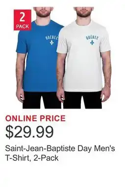 Costco Saint-Jean-Baptiste Day Men's T-Shirt, 2-Pack offer